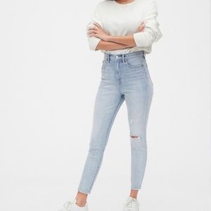 New GAP SkyHigh Destructed True Skinny Ankle Jeans Size 18P